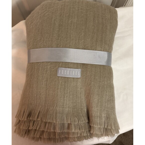 Pokoloko Alpaca Wool Blend 54” x64” Fringed Heathered Handmade Large Comfy Throw - Picture 4 of 12